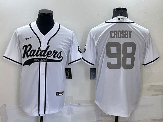 Men's Las Vegas Raiders Maxx Crosby #98 White Player Jersey1 Joint Edition