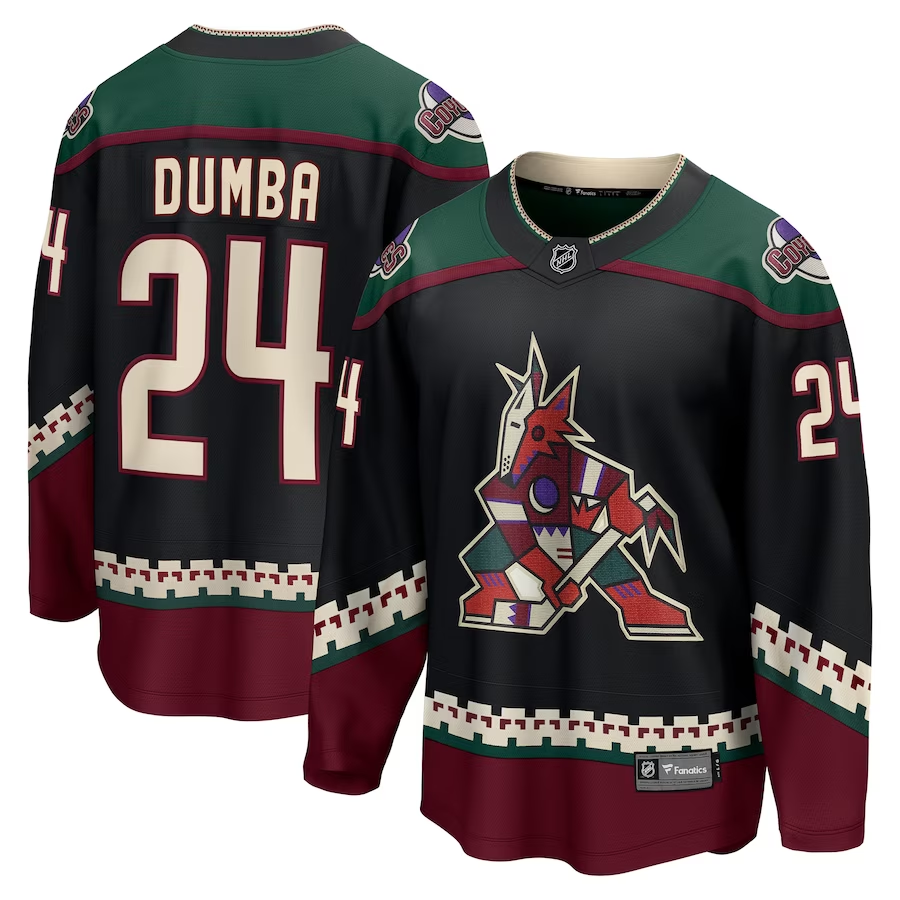 Men's Arizona Coyotes Matt Dumba #24 Black Home Breakaway Jersey1