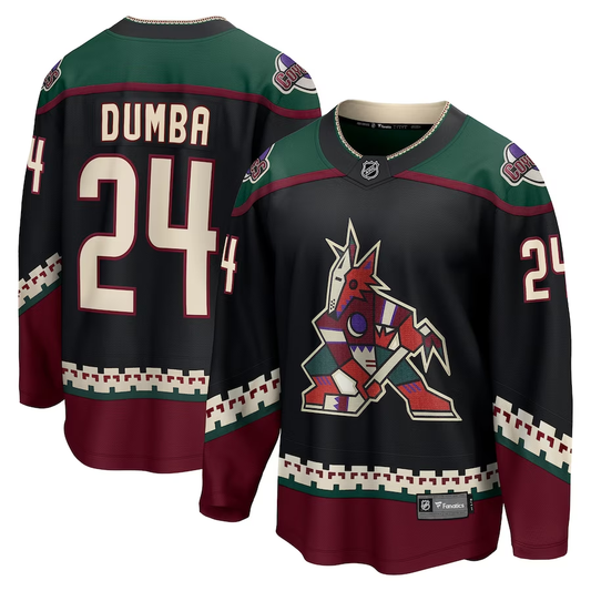 Men's Arizona Coyotes Matt Dumba #24 Black Home Breakaway Jersey1