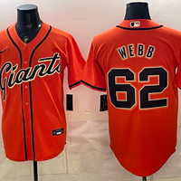 Men's San Francisco Giants Logan Webb #62 Orange Alternate Replica Jersey