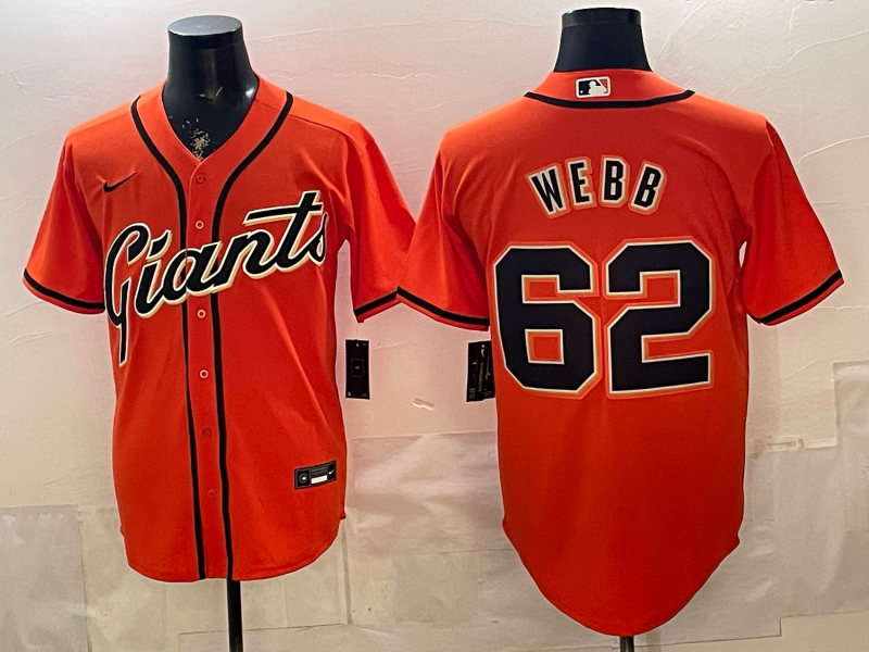 Men's San Francisco Giants Logan Webb #62 Orange Alternate Replica Jersey
