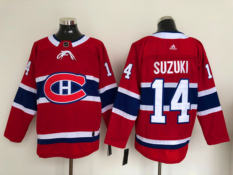 Men's Montreal Canadiens Nick Suzuki #14 Red Player Jersey1