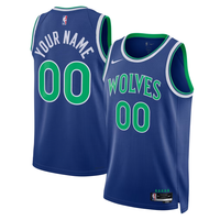 Men's Minnesota Timberwolves Blue Swingman Custom Jersey - Icon Edition
