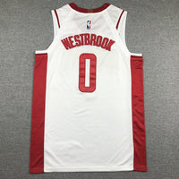 Men's Houston Rockets Russell Westbrook #0 White Classics Swingman Jersey1