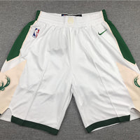 Men's Milwaukee Bucks White Basketball Shorts1