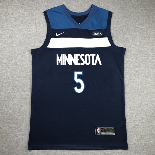 Men's Minnesota Timberwolves Anthony Edwards #5 Navy Swingman Jersey1 - Icon Edition