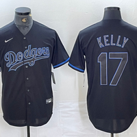 Men's Los Angeles Dodgers Joe Kelly #17 Black Game Player Jersey1