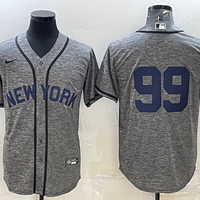 Men's New York Yankees Aaron Judge #99 Gray Replica Game Name Jersey1