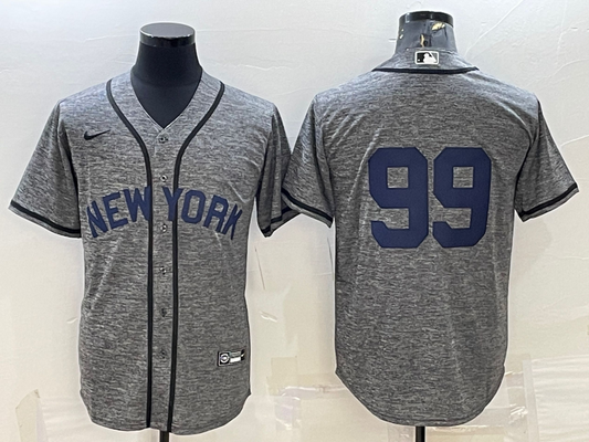 Men's New York Yankees Aaron Judge #99 Gray Replica Game Name Jersey1