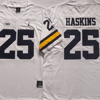 Men's Michigan Wolverines Hassan Haskins #25 White  Alumni Player Game Jersey
