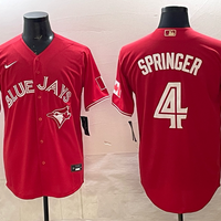 Men's Toronto Blue Jays George Springer #4 Red Replica Player Jersey