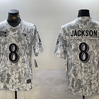 Lamar Jackson #8 Baltimore Ravens Arctic Camo 2024 Salute to Service Limited Jersey - JerseysFreak