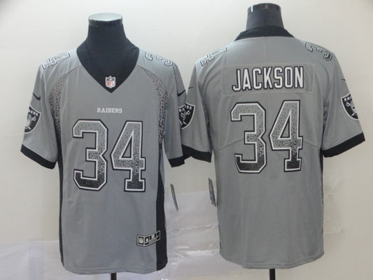 Men's Las Vegas Raiders Bo Jackson #34 Gray Alternate Game Jersey1