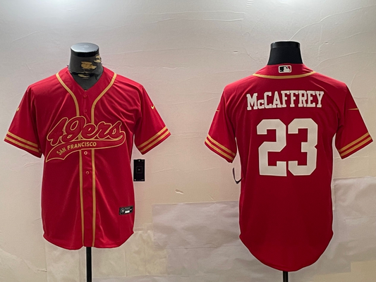 Men's San Francisco 49ers Christian McCaffrey #23 Scarlet Team Game Jersey1