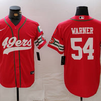 Men's San Francisco 49ers Fred Warner #54 Scarlet Game Player Jersey1