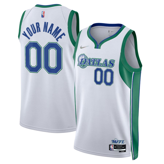 Men's Dallas Mavericks White 2021/22 Swingman Custom Jersey1 - City Edition