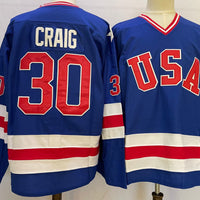 Men's USA Hockey Jim Craig #30 Blue Player Jersey