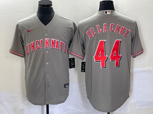 Men's Cincinnati Reds Elly De La Cruz #44 Gray Alternate Replica Jersey1