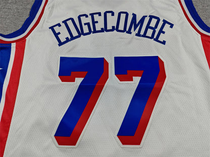 Men's Philadelphia 76ers V. J. Edgecombe #77 White Swingman Jersey - Association Edition