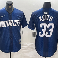 Men's Detroit Tigers Colt Keith #33 Navy 2024 City Connect Limited Jersey1