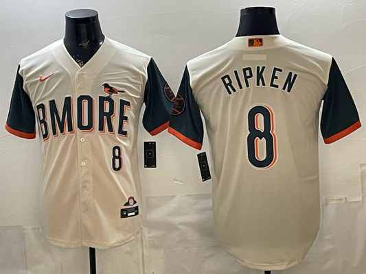 Men's Baltimore Orioles Cal Ripken Jr. #8 Cream 2026 City Connect Stadium Jersey