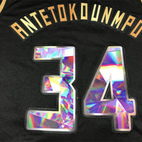 Men's Milwaukee Bucks Giannis Antetokounmpo #34 NBA Black Swingman Player Jersey1