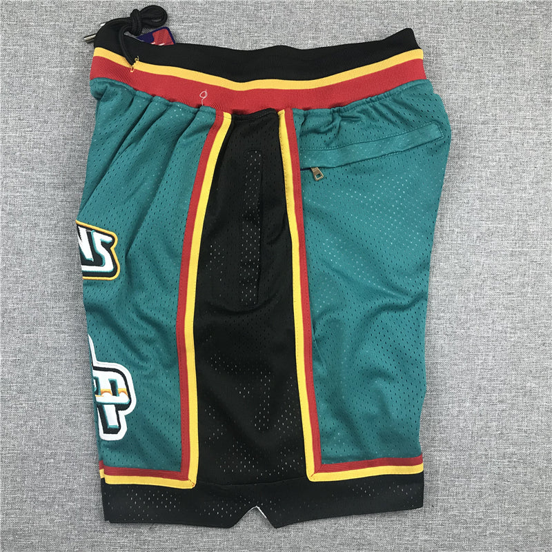 Men's Detroit Pistons Green Basketball Shorts1