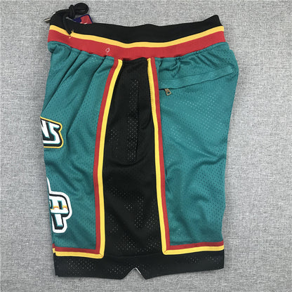 Men's Detroit Pistons Green Basketball Shorts1