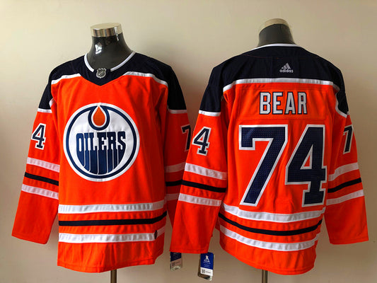 Men's Edmonton Oilers Ethan Bear #74 Orange Breakaway Player Jersey1