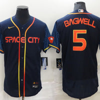 Men's Houston Astros Jeff Bagwell #5 Navy Space City Jersey1