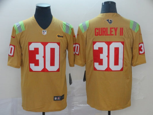 Men's Los Angeles Rams Todd Gurley II #30 Yellow City Edition Game Jersey1