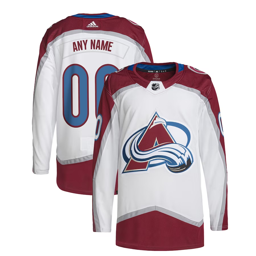 Men's Colorado Avalanche White Away Custom Primegreen Authentic Pro Jersey1