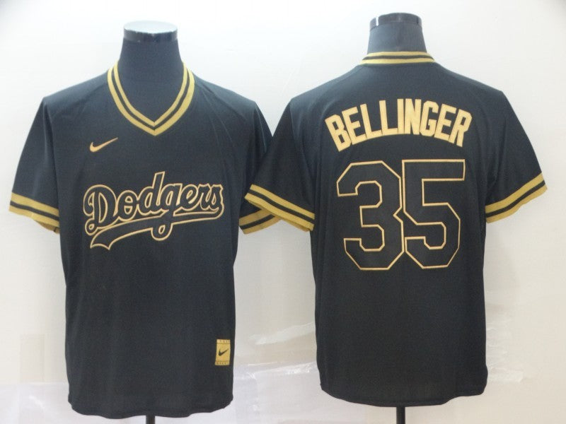 Men's Los Angeles Dodgers Cody Bellinger #35 Black Fashion Stitched Jersey1