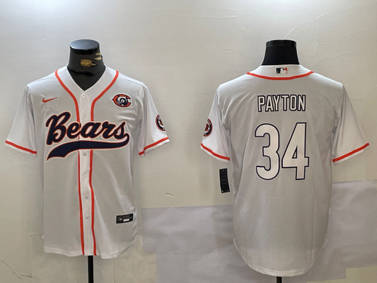Men's Chicago Bears Walter Payton #34 White Player Jersey1