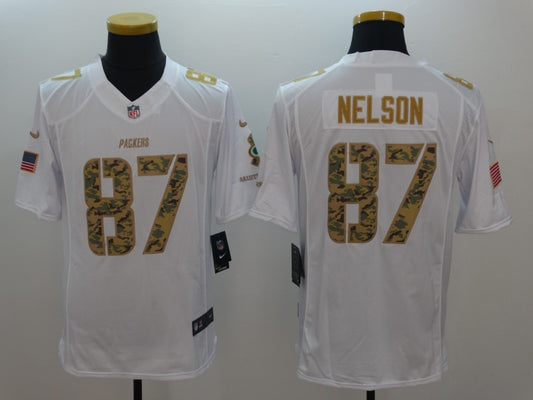 Men's Green Bay Packers Jordy Nelson #87 White Player Game Jersey1