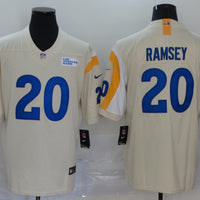 Men's Los Angeles Rams Jalen Ramsey #20 Beige Vapor Limited Jersey1