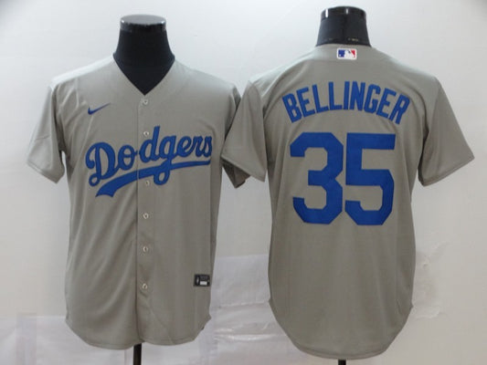 Men's Los Angeles Dodgers Cody Bellinger #35 Gray Replica Baseball Jersey1