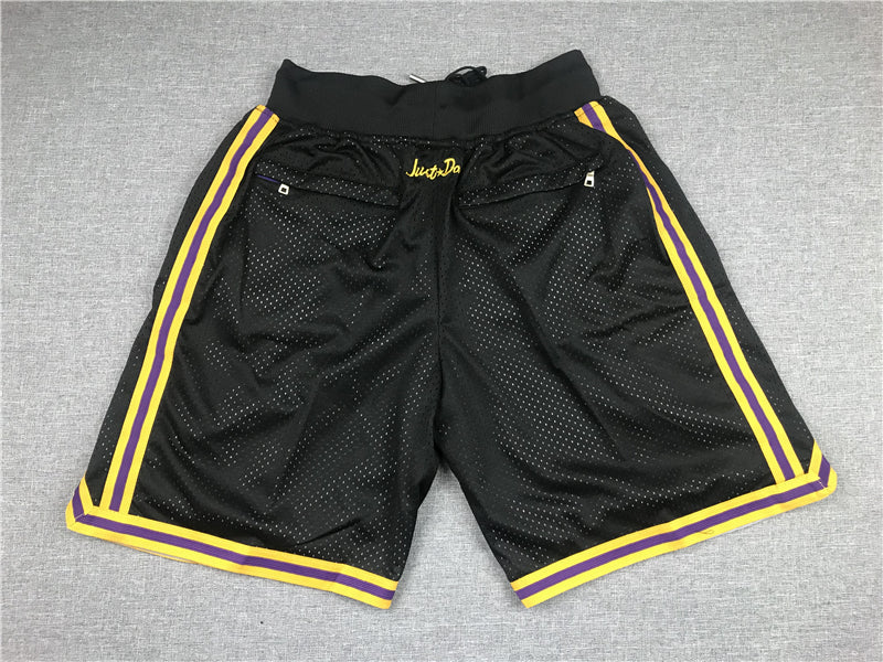 Men's Los Angeles Lakers Kobe Bryant #8-24 Black Pocket Shorts1