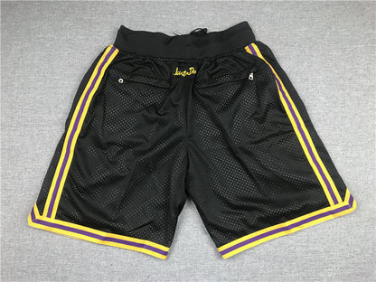 Men's Los Angeles Lakers Kobe Bryant #8-24 Black Pocket Shorts1