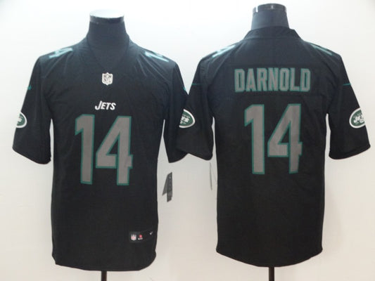 Men's New York Jets Sam Darnold #14 Black Player Game Jersey1