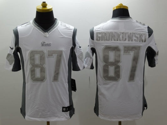 Men's New England Patriots Rob Gronkowski #87 White Player Game Jersey1