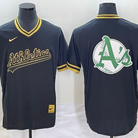 Men's Oakland Athletics Black Replica Team Jersey1