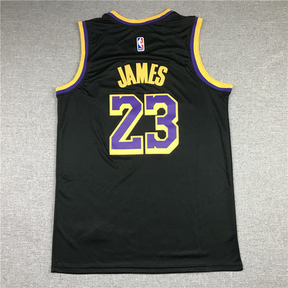 Men's Los Angeles Lakers LeBron James Black 2020/21 Swingman Player Jersey1