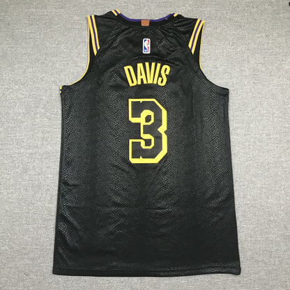 Men's Los Angeles Lakers Anthony Davis Black #3 NBA Swingman Jersey1