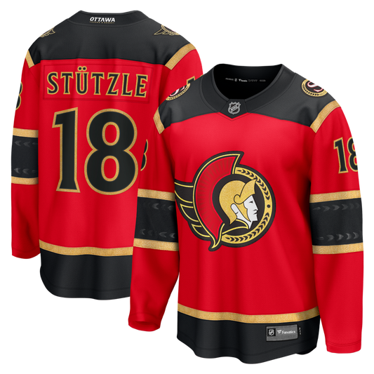 Men's Ottawa Senators Tim Stutzle #18 Fanatics Red Alternate Breakaway Jersey