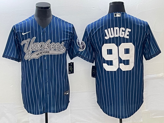 Men's New York Yankees Aaron Judge #99 Blue Player Jersey1 Joint Edition