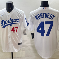 Men's Los Angeles Dodgers Ben Rortvedt #47 White Home Replica Jersey