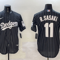 Men's Los Angeles Dodgers Roki Sasaki #11 Black Alternate Limited Player Jersey1
