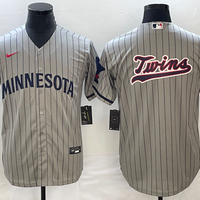 Men's Minnesota Twins Gray Alternate Replica Team Logo Jersey1