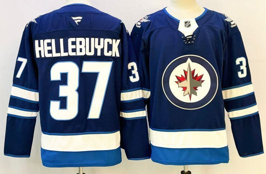 Men's Winnipeg Jets Connor Hellebuyck #37 Fanatics Navy Player Jersey